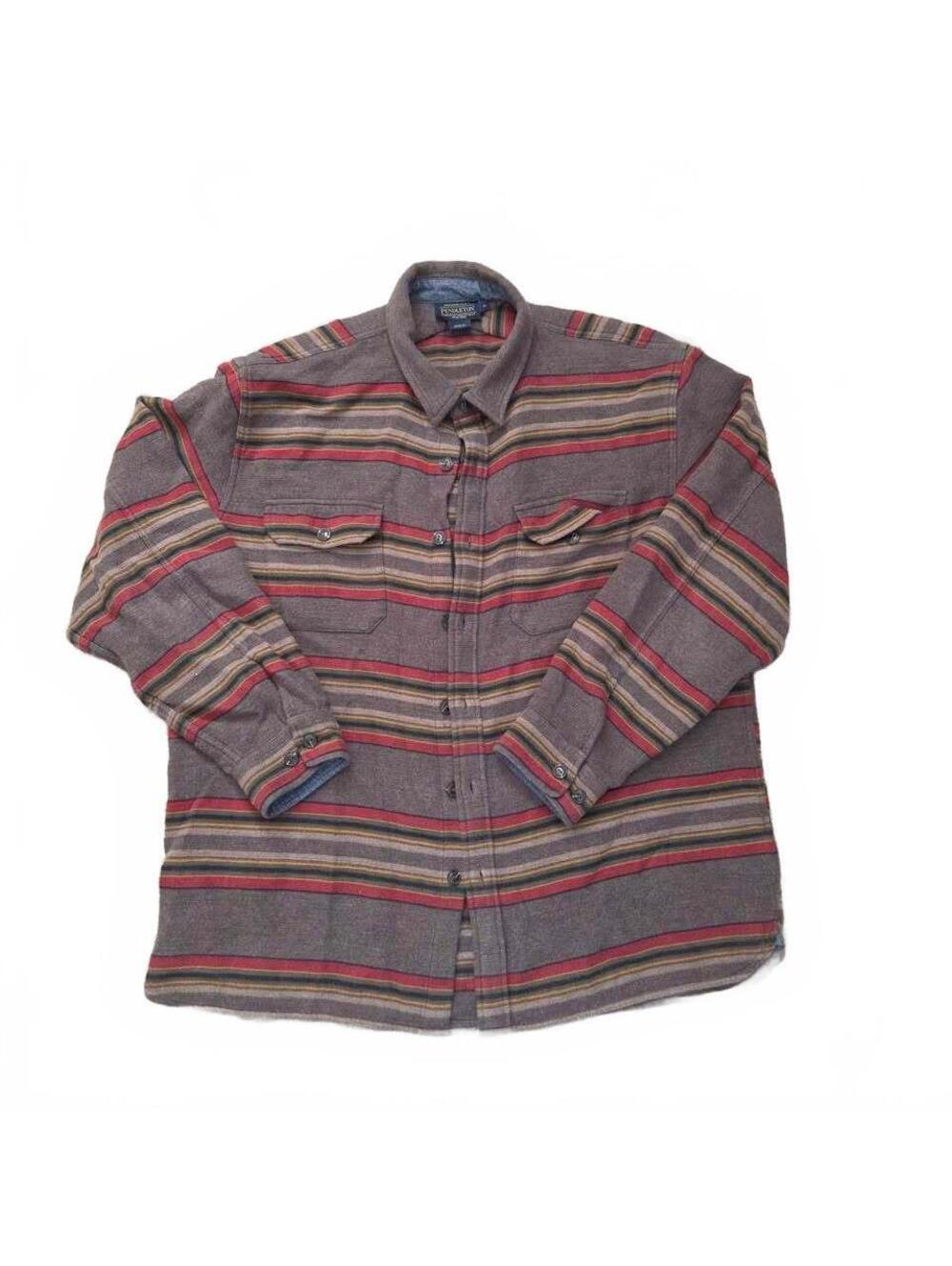 Pendleton Men's Striped Long Sleeve Flannel Shirt Size XL
